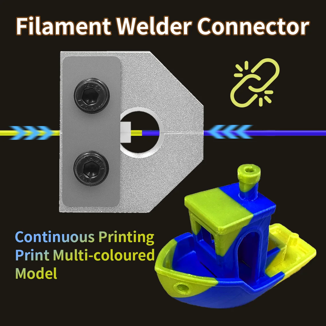 Saldatore di filamenti Connettore Accessori per stampante 3D in alluminio 1.75mm PLA ABS TPU PETG Filamento Union per Ender 3 CR10 Pro Anet SKR