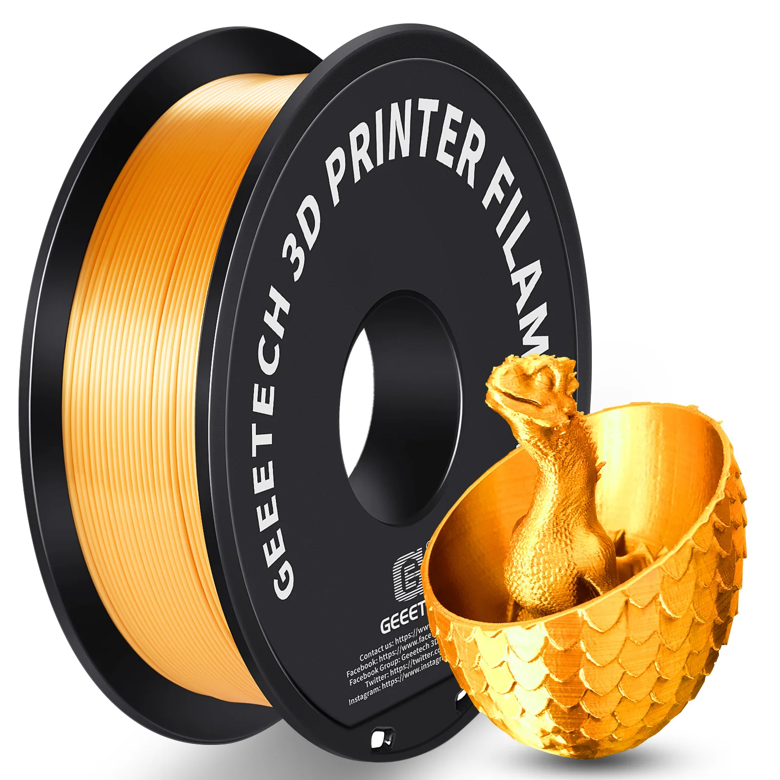 GEEETECH 3d Silk PLA Filament 1kg1.75mm Bobina di filo per materiale stampante 3D, sicurezza, confezionamento sottovuoto, colore speciale, senza bolle