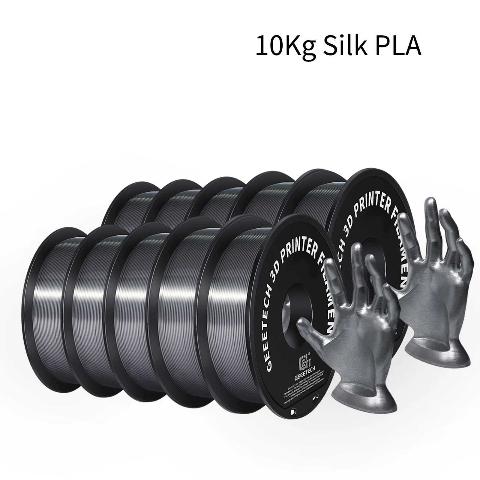 GEEETECH 10Kg in una scatola opaca/PETG/seta PLA/TPU/ABS+ filamento PLA 3D filo bobina da 1,75mm per materiale stampante 3D, sicurezza