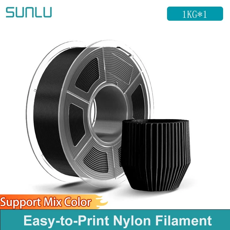 SUNLU 1KG Filamento in nylon facile da stampare Filamento per stampante 3D resistente al calore Filamento 3D senza screpolature No deformare
