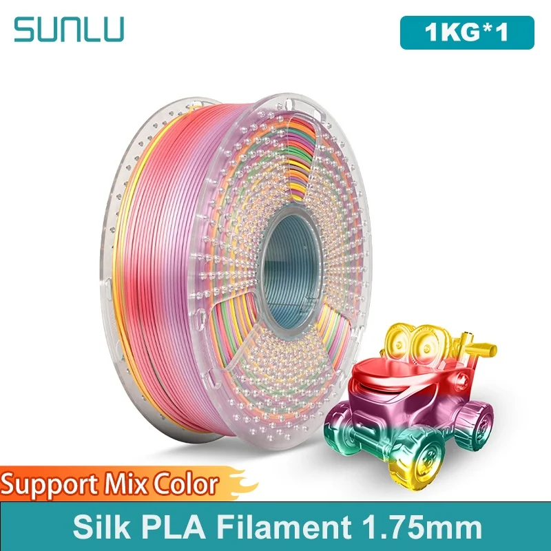 Filamento per stampa 3D SUNLU SILK 1,75 mm +/- 0,02 mm 1 kg vicino all'effetto seta liscio e delicato più tenacità di PLA e PLAPLUS