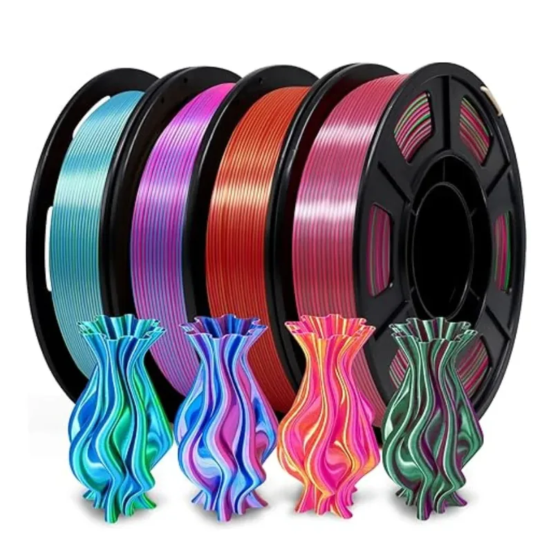 Filamento per stampante 3D EasyThreed Doppio colore PLA 1 kg Filamento Seta PLA 1,75 mm Materiali per stampa 3D Filamento plastico 250gx4 Confezione