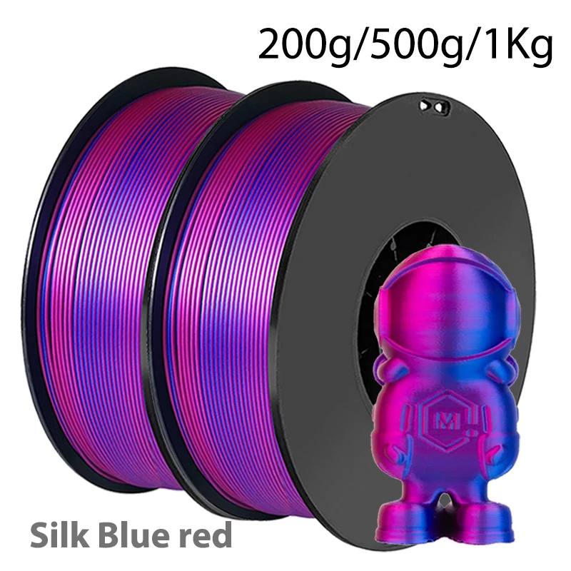 200g 500g 1Kg Due colori PLA Seta Blu viola Filamento stampante 3D 1.75mm Doppio colore seta Blu viola Materiale di stampa 3D