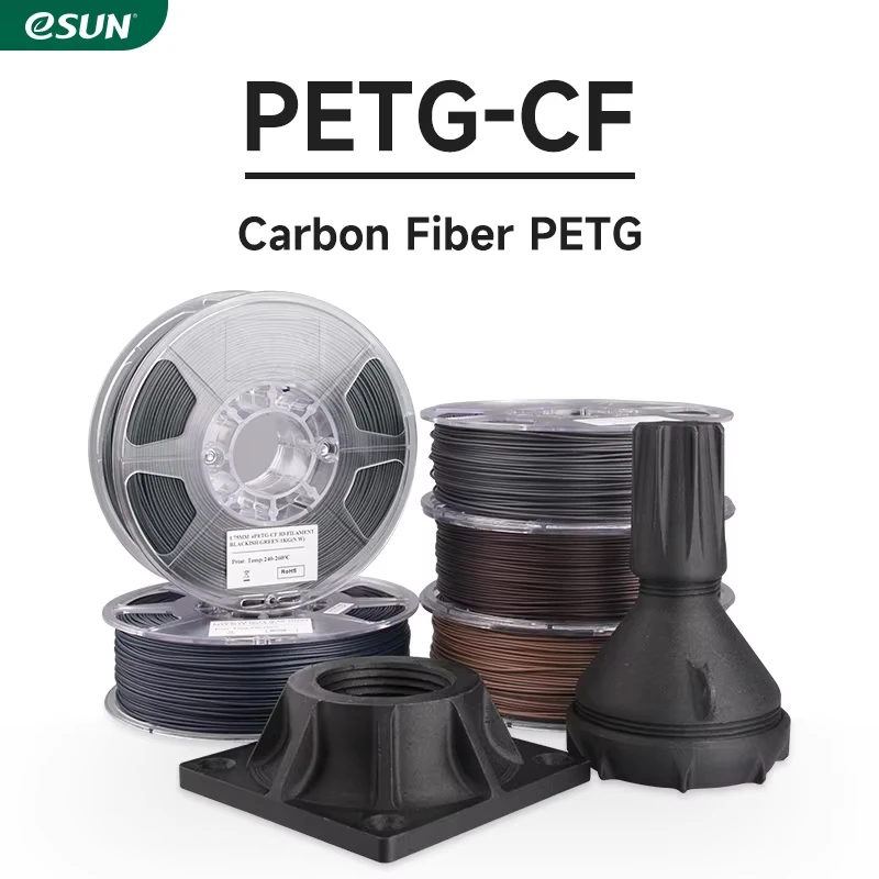eSUN Fibra di Carbonio PETG Filamento 3D Ad Alta Resistenza Filamento Della Stampante 3D 1.75MM 1KG PETG Filamento In Fibra di Carbonio Per Bambu Lab PETG-CF