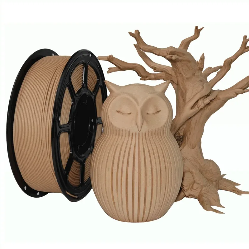 Filamento PLA Effetto Legno 1.75mm 1kg/500g/250g/200g per Stampante 3D, Polvere di Legno PLA Colori Noce Chiaro, Ciliegio Scuro, Nero, Alta Velocità