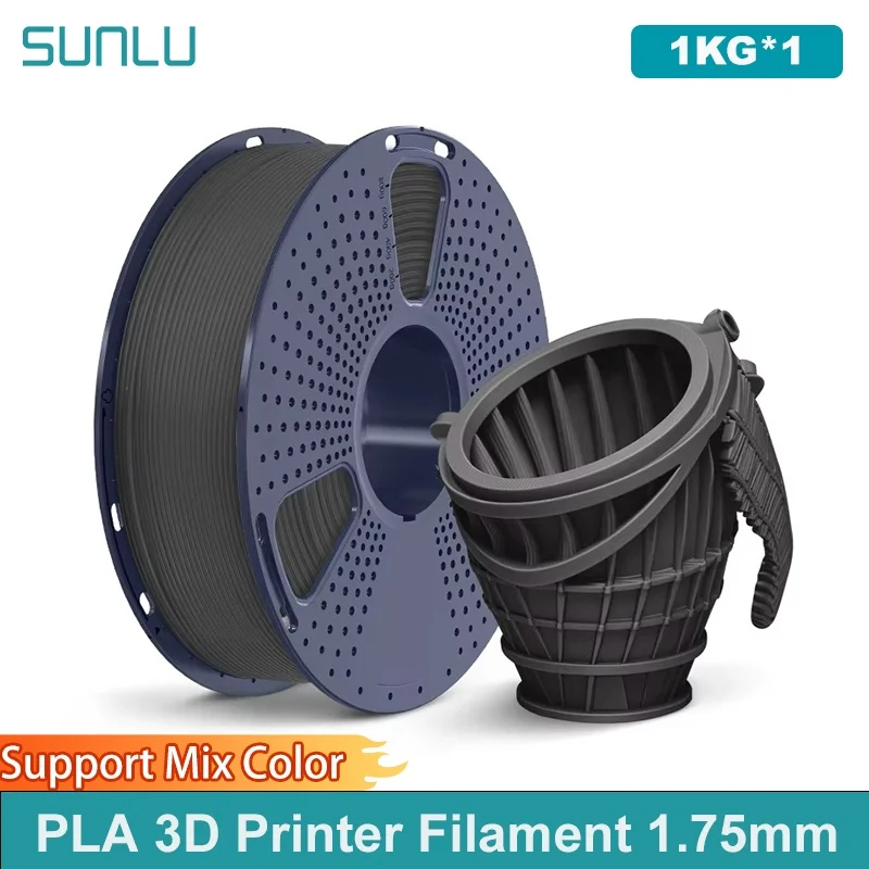 SUNLU Filamento per stampante 3D PLA da 1 kg Filamento per stampa 3D completamente avvolto da 1,75 mm adatto alla maggior parte delle stampanti 3D FDM, bobina da 1 kg (2,2 libbre)