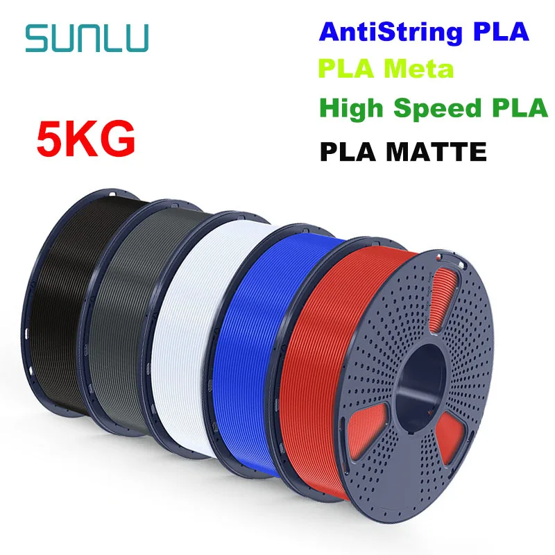 SUNLU 5KG APLA/PLA Meta/Alta velocità PLA/PLA MATTE Filamnet 1.75mm 5Roll 1KG Filamento stampante 3D ordinato avvolto per stampante 3D