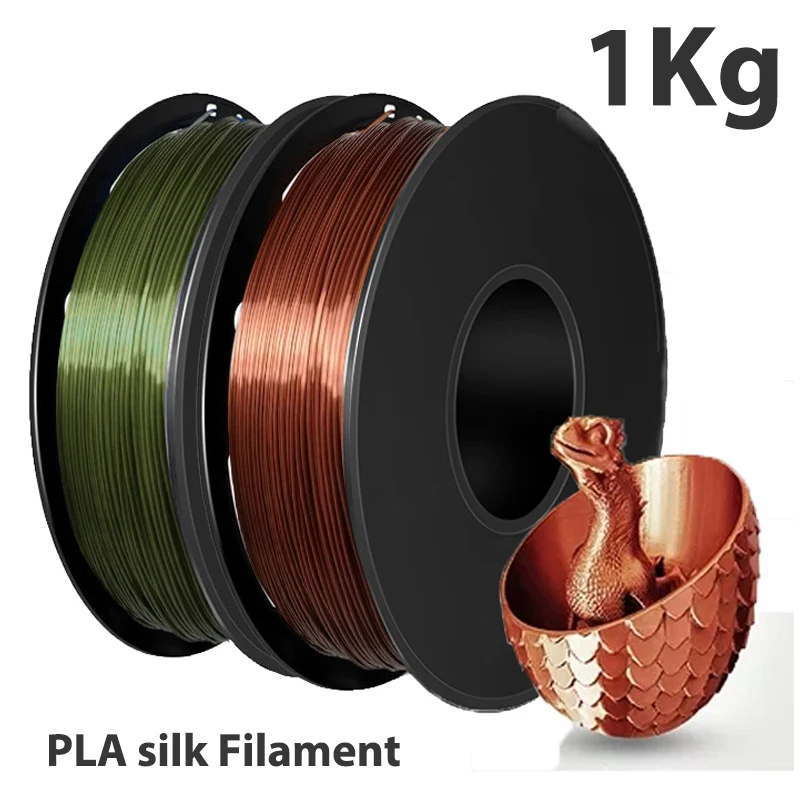 500gx2 Seta PLA Stampante Filamento Materiali Seta Bronzo 1.75mm Stampante 3D Filamento Stampa Filo di Rame Imballaggio Sottovuoto 1000g