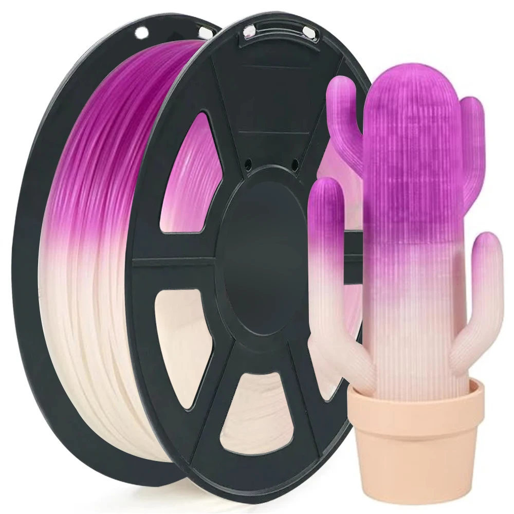 Filamento per stampante 3D PLA Cambia colore con luce solare UV Filamento PLA 3D 250g 1kg Bobina 3D Materiale plastico Sublimazione Blu Viola