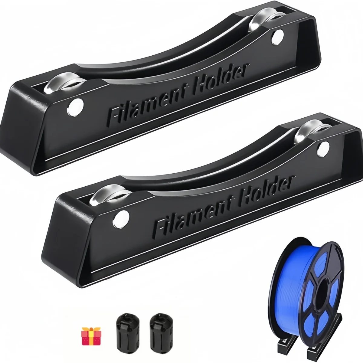 1 Paio di Supporti Standard per Bobine di Filamento da 1KG, Scaffali per Materiali di Consumo, Base Fissa con Due Pulitori per PLA/PETG/ABS