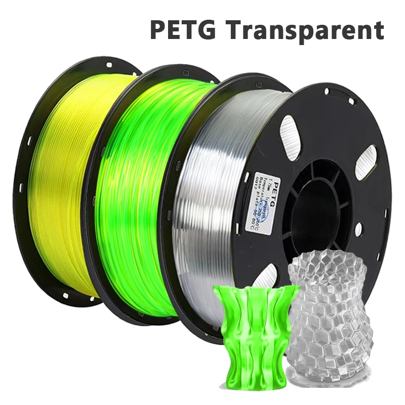 Filamento per stampante 3D PETG Materiali verdi trasparenti Materiali di consumo Stampante 3D in materiale trasparente PETG da 1,75 mm 250G/500G/1 kg
