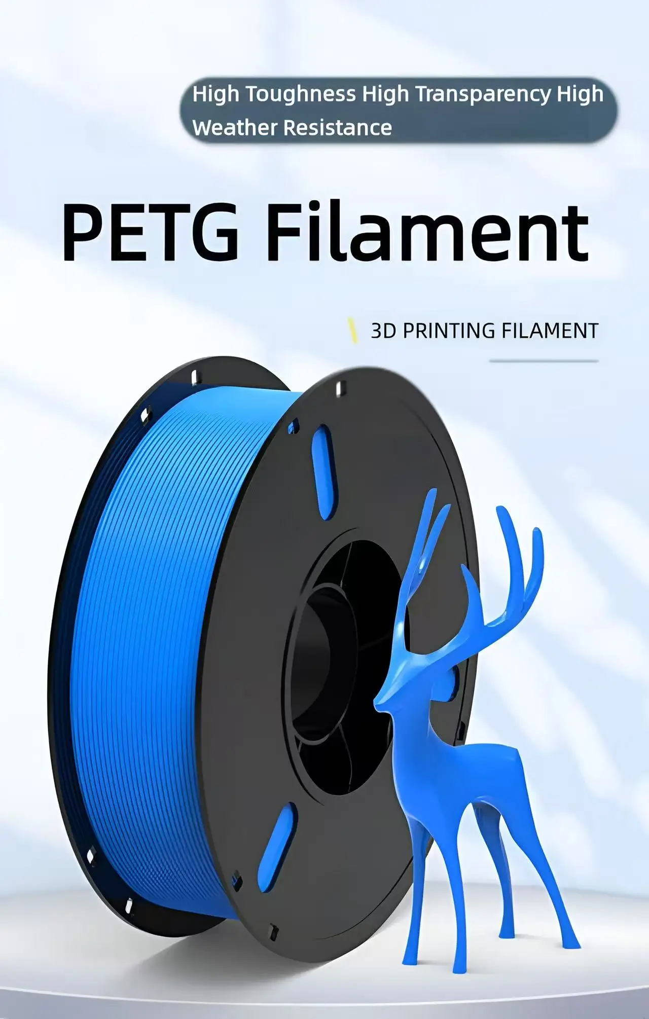 Filamento PETG per Stampante 3D da 1,75mm, Bobina da 1KG - Filamento ad Alta Resistenza, Resistente agli Agenti Atmosferici per Stampa 3D