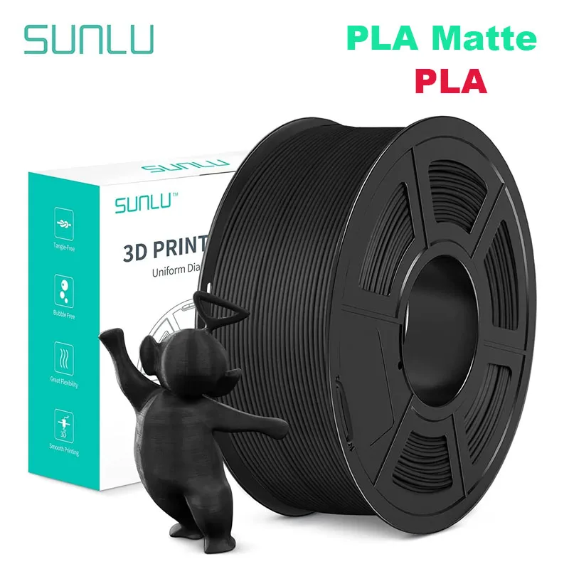 SUNLU 1 rotolo di filamento PLA/PLA opaco/trasparente 1,75 mm Bobina da 1 kg (2,2 libbre) Filamento ordinato avvolto adatto alla maggior parte delle stampanti FDM