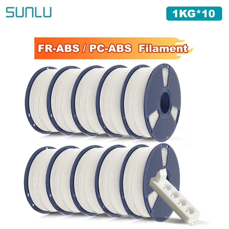 SUNLU 10KG FR-ABS/PC-ABS Filamento 1,75mm Bobina da 1KG (2,2 libbre) per elettronica, ricambi auto, parti industriali e stampante 3D