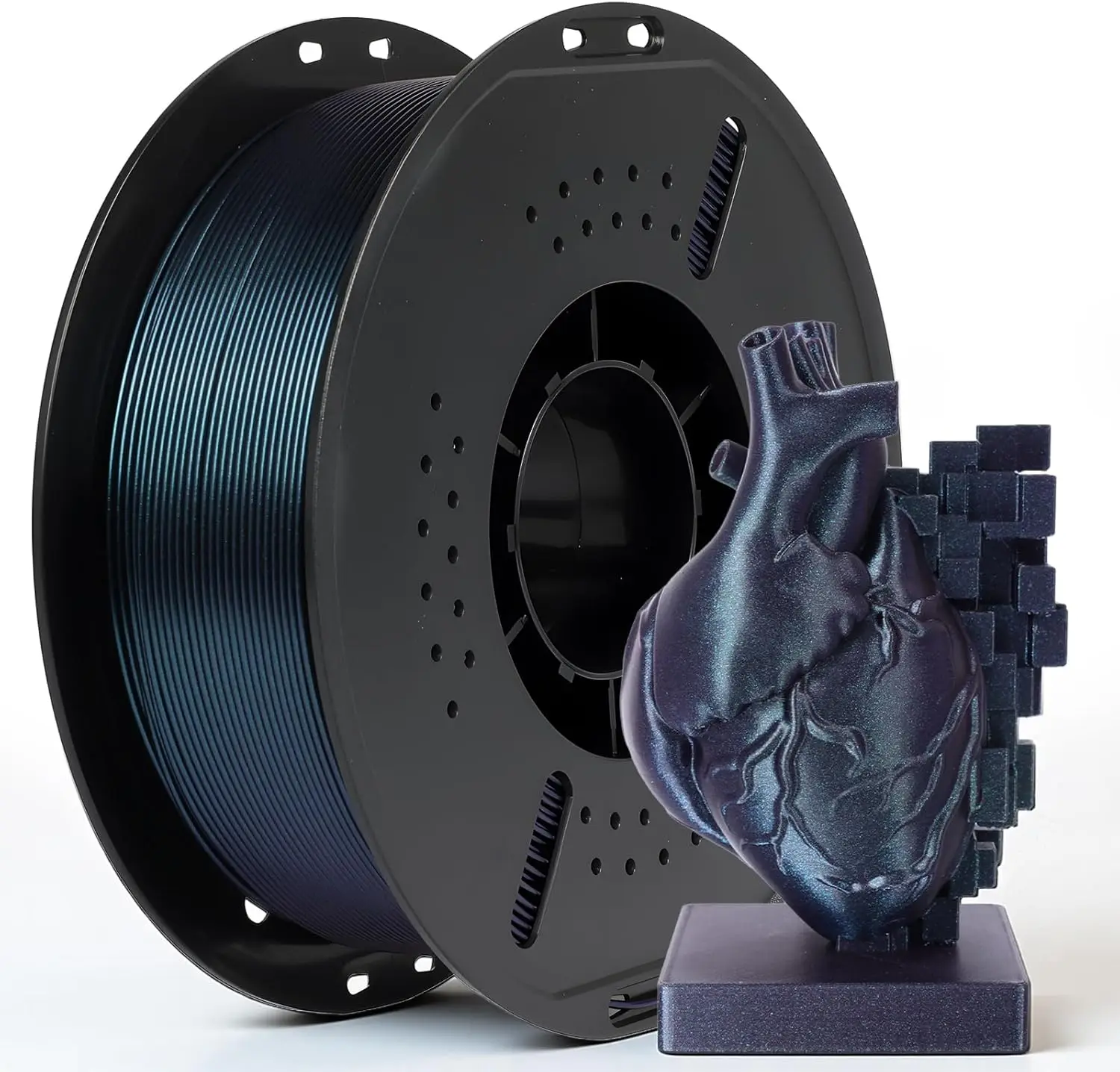 Filamento per Stampante 3D 1.75mm, PLA Cangiante Effetto Camaleonte con Luce, Titanio Bruciato Galassia, Bobina da 1kg