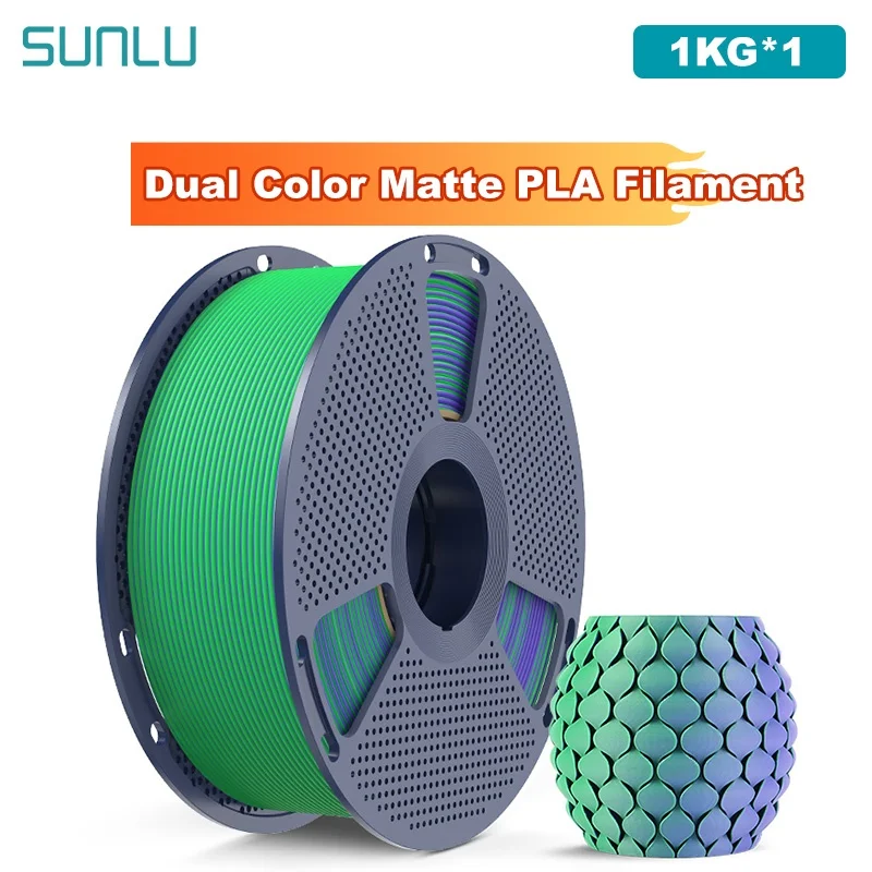 SUNLU Filamento PLA opaco bicolore da 1 kg Bobina da 1,75 mm da 1 kg (2,2 libbre) Filamento PLA opaco per stampante 3D adatto alla maggior parte delle stampanti FDM