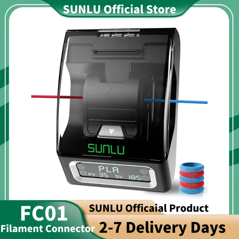 SUNLU FC01 Filamento Connettore Riscaldamento Veloce Stampa 3D Filamento 1.75mm Per PLA PETG PCL ABS PA PC Filamento Riciclato Code Multiple
