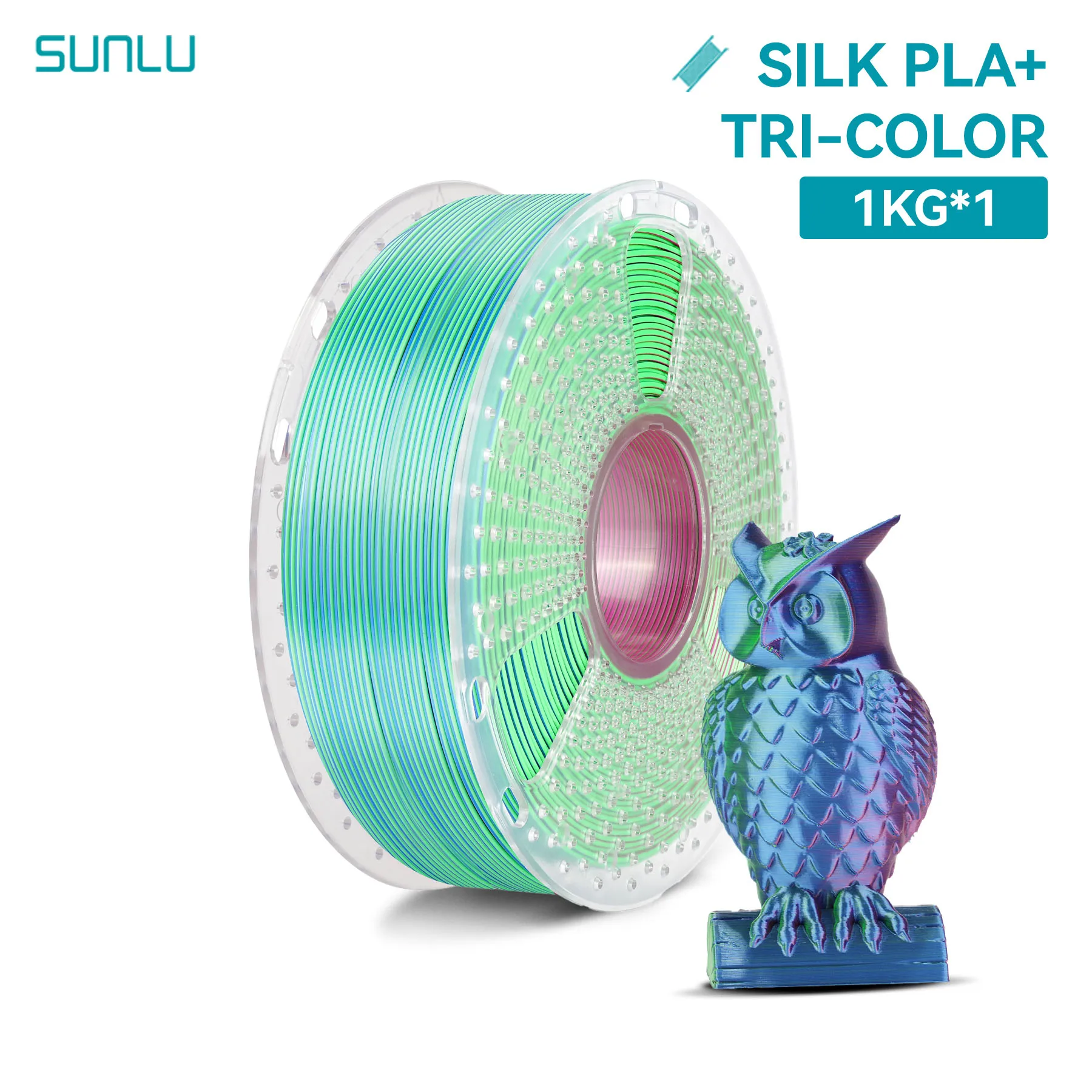 SUNLU Silk PLA Plus Filamento per stampante 3D 1KG/bobina 1,75mm ±0,02MM Pla+ Rabinbow Doppi/Triple colori Filamenti per stampa 3D Nave veloce