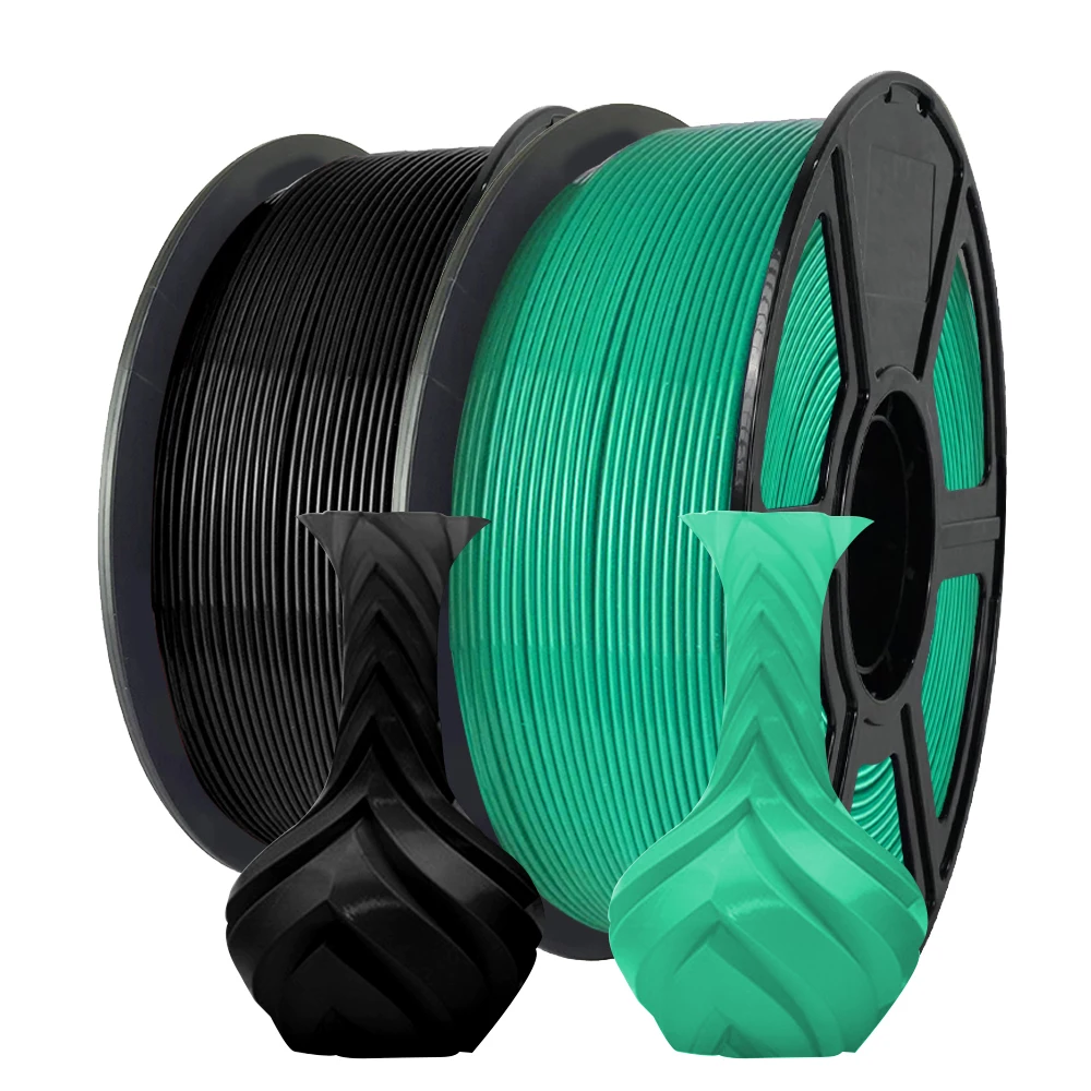 Filamento per stampante 3D PLA+ da 250G 1,75 mm PLA Nero PLA Verde scuro di alta qualità per stampe 3D fluide
