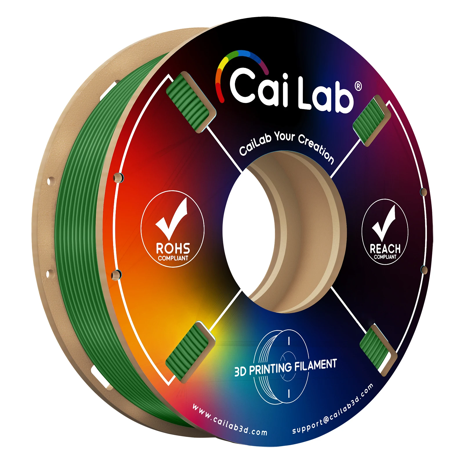 CaiLab 200g Filamento per stampante 3D PLA lucido in seta 1,75 mm per stampante 3D FDM Stampa colori ricchi Lustro metallico Finitura liscia