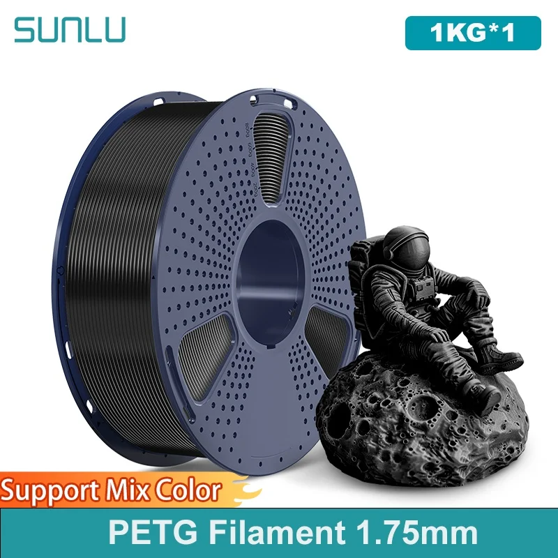 SUNLU 1 rotolo di filamento trasparente PETG/PETG 1,75 ±0,02 mm Bobina da 1 kg (2,2 libbre) Filamento ordinato ad alta tenacità adatto alla maggior parte delle stampanti FDM