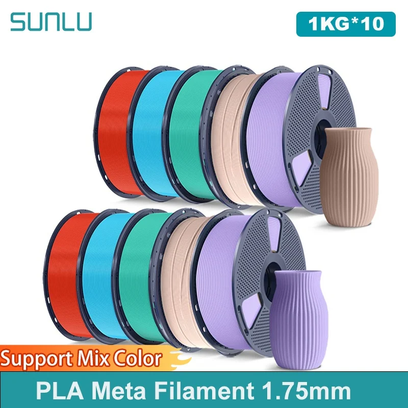 SUNLU 10KG PLA Meta Filament 1,75mm 1000g Stampante 3D Filamento 3D ordinato avvolto per stampante 3D e penna 3D