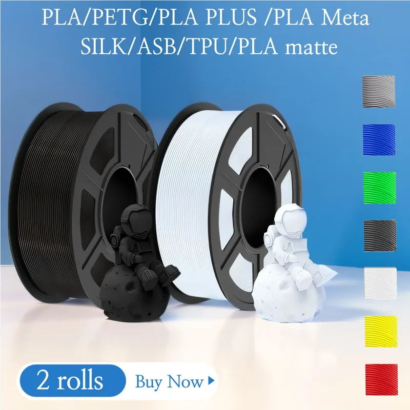 Stampante 3D JAYO PLA/PETG/PLA PLUS /PLA META /SILK/ASB Filamento 1,75 mm 2 rotoli 1,1 kg/0,65 kg Filamento stampante 3D per stampante 3D