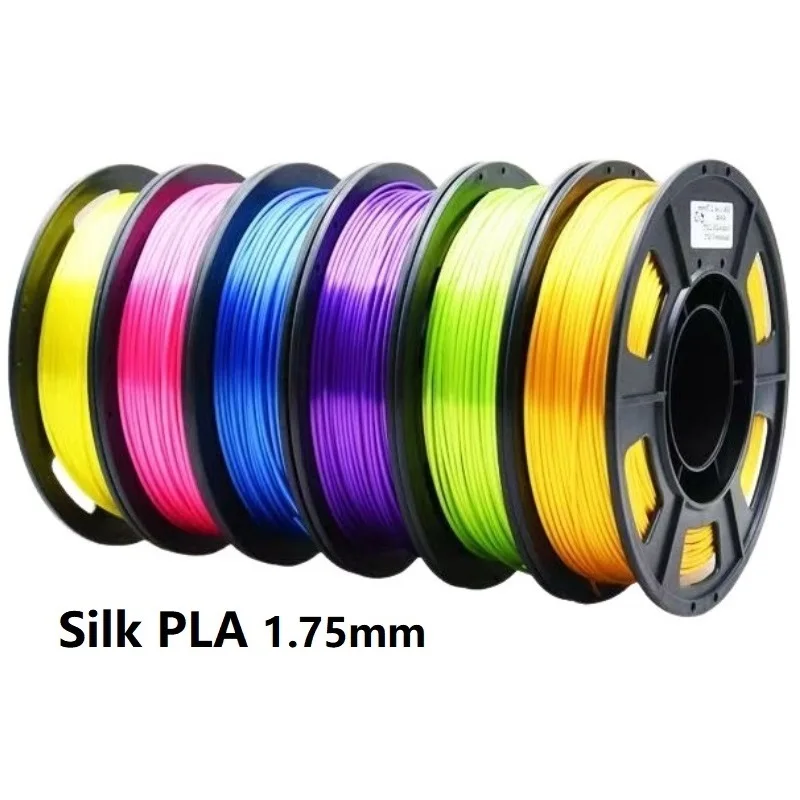 Filamento per stampante 3D Seta PLA 1,75 mm 1 kg 500 g 250 g Filamento lucido PLA Materiali di stampa 3D lisci PLA Oro Argento Bronzo Blu