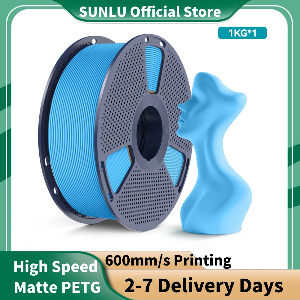 SUNLU Filamento PETG opaco ad alta velocità da 1 kg 1,75 mm - Stampa ultra veloce da 600 mm/s, senza incordatura, PETG per Creality, Prusa, Bambu Lab