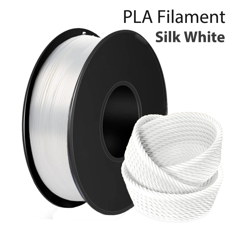 Filamento per Stampante 3D 250g 500g 1kg PLA Seta Bianca 1.75mm per Stampante 3D Materiale PLA Seta Bianca Confezione Sottovuoto