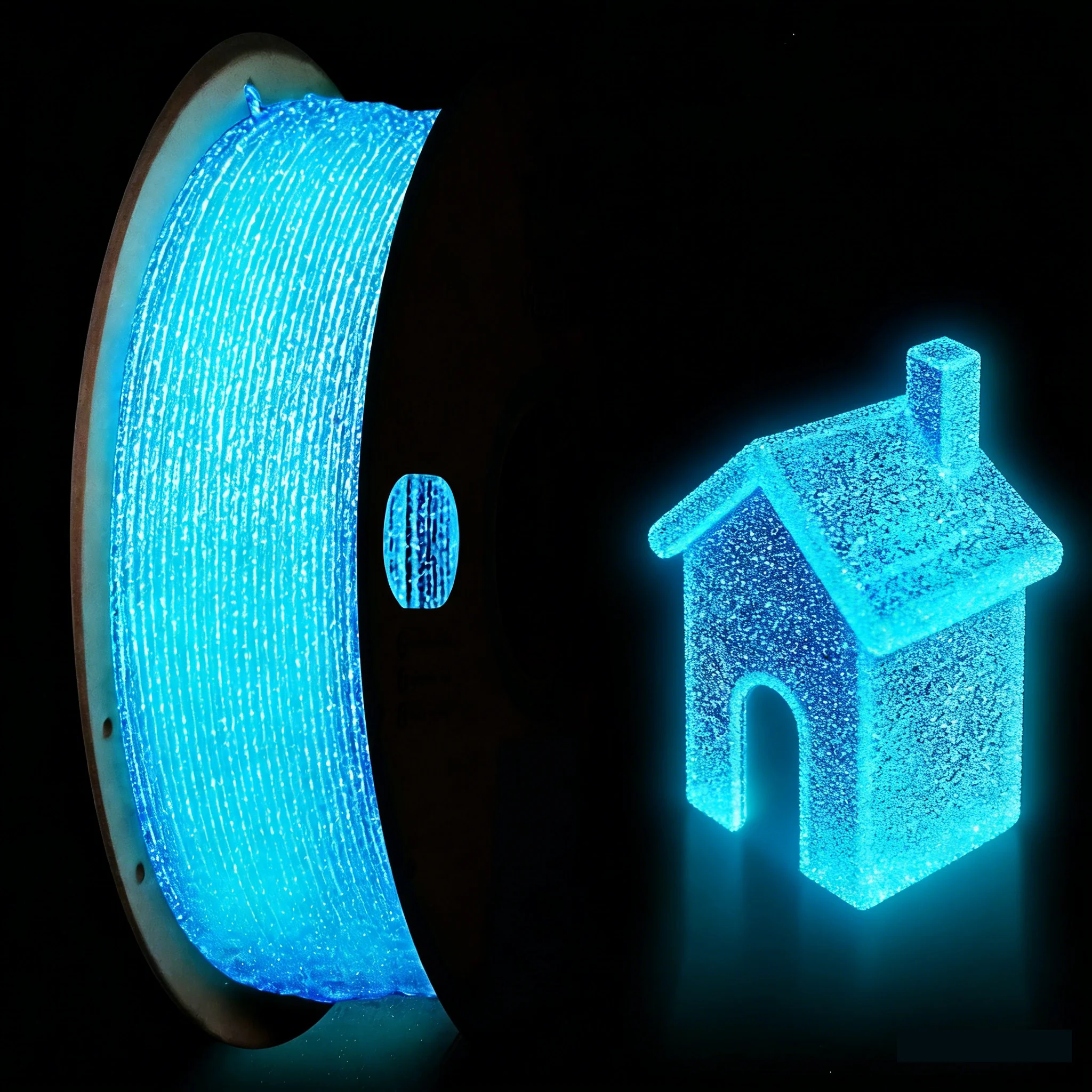 Filamento per Stampante 3D PLA Luminescente 1.75mm, 250g, Precisione Dimensionale +/- 0.03mm, Blu Cielo Stellato