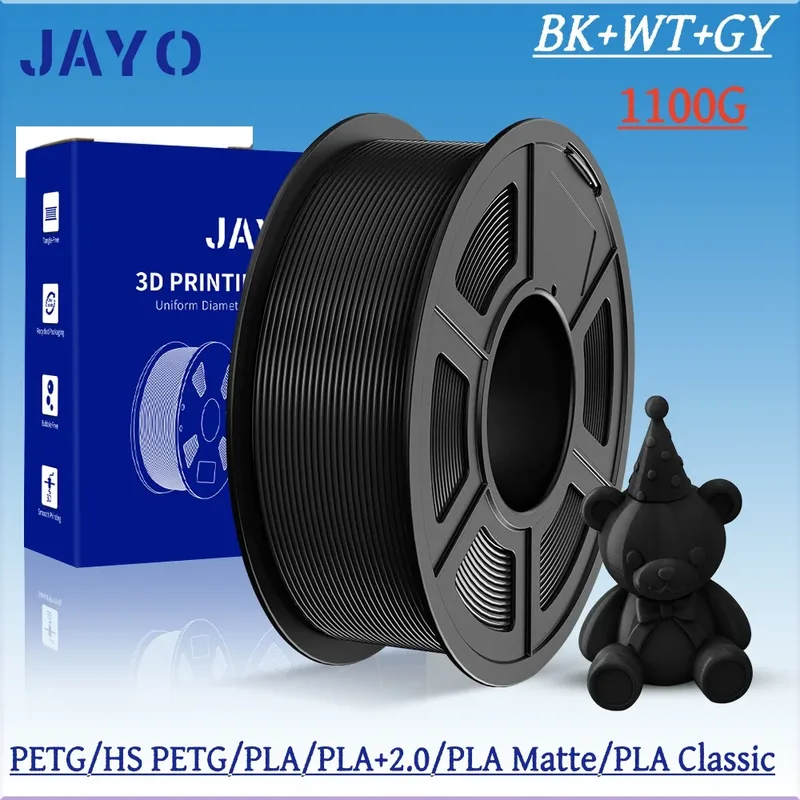 Filamento JAYO 1100G 3D HS PETG/PLA/PETG+/PLA Meta/PLA Opaco 1.75mm, Materiali per Stampa 3D per il 99% delle Stampanti 3D FDM e Penne 3D