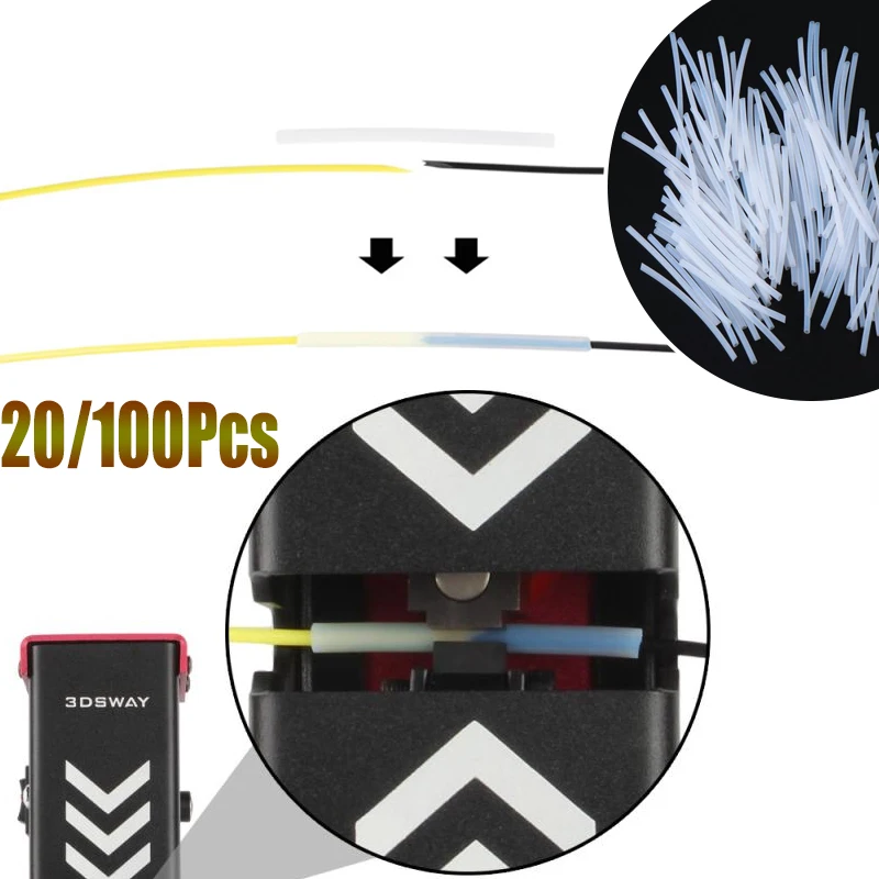 20/100 Pz Bianco PTFE 1.75 MILLIMETRI Filamento Saldatore Connettore Joiner Tubo di PTFE Per Tutti I Tipi PLA/ABS 3d Accessori Della Stampante
