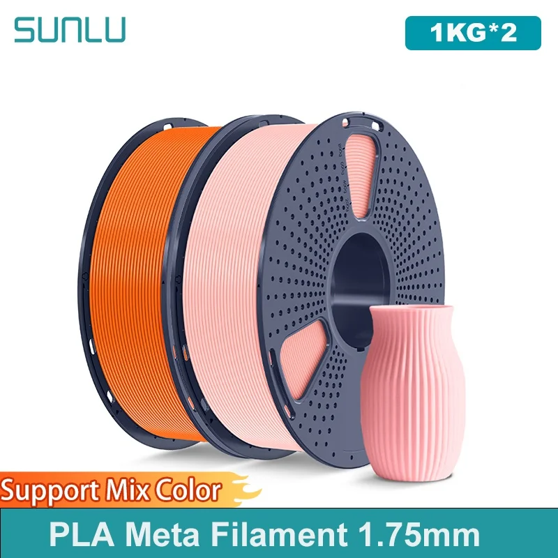 SUNLU 2KG PLA Meta Filament 1,75mm 1000g Stampante 3D Filamento 3D ordinato avvolto per stampante 3D e penna 3D