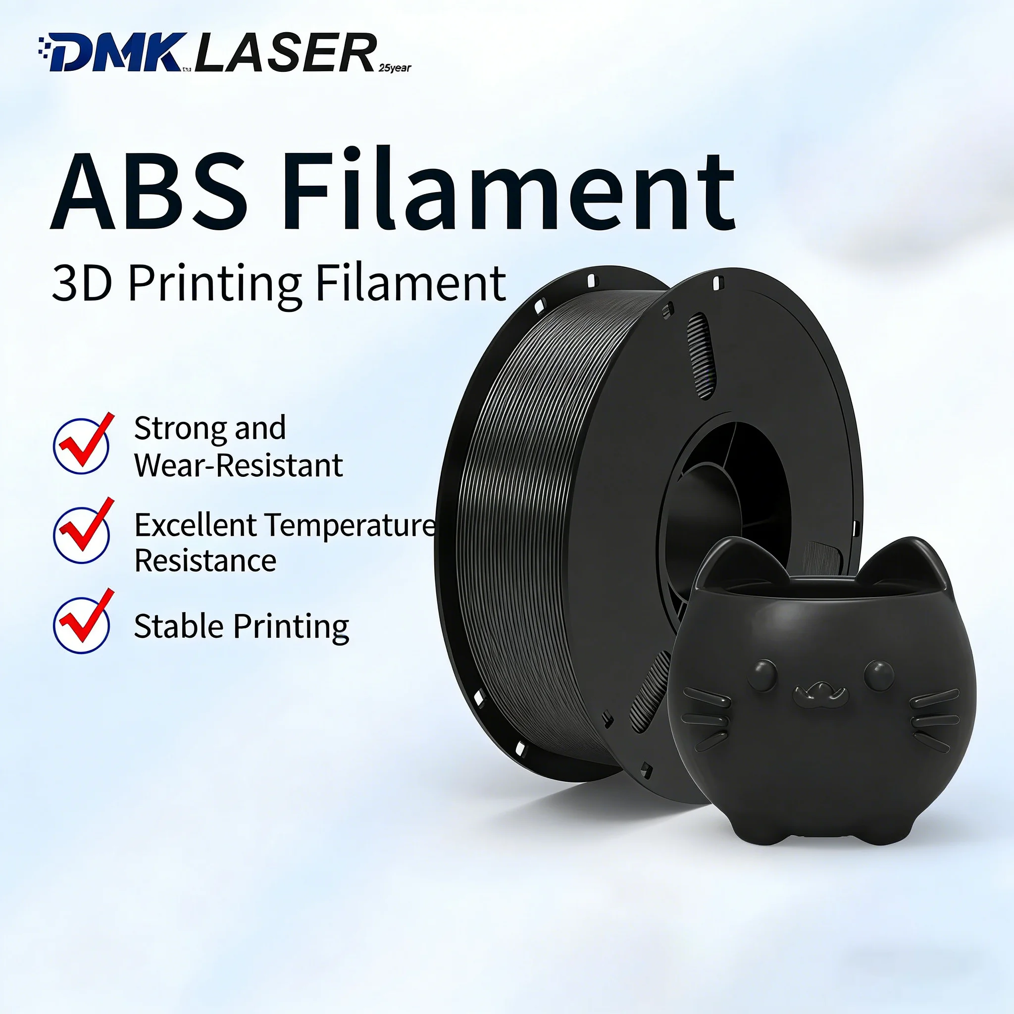 Filamento ABS per Stampante 3D Demarklaser 1KG, Vari Colori, Materiali di Consumo per Stampa 3D ad Alta Resistenza al Calore per Bambu Lab Creality