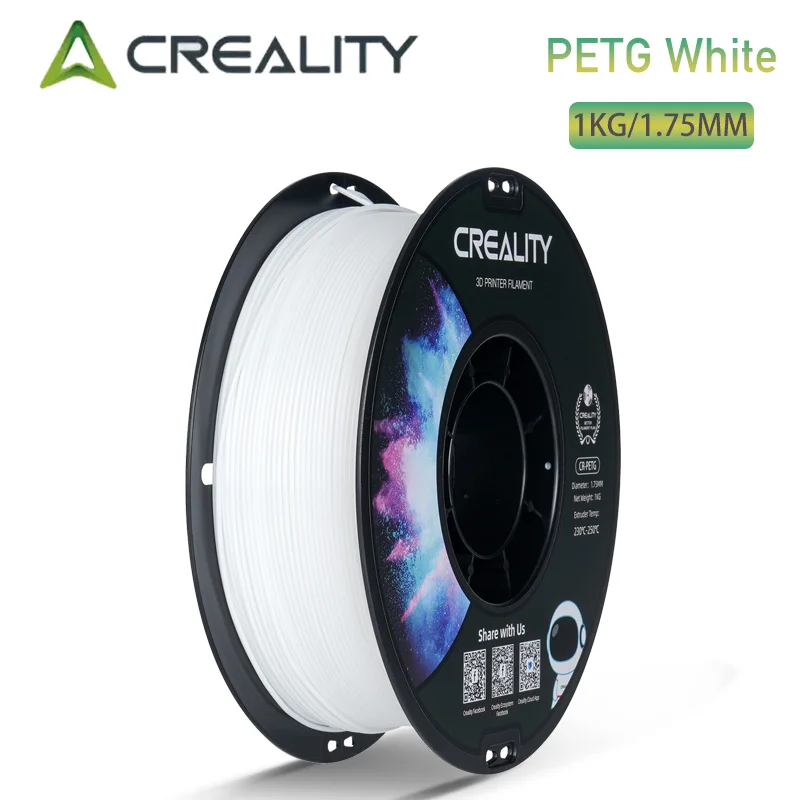Filamento per stampante 3D Creality PETG 1,75 mm 1 kg - Bobina a bassa deformazione, alta resistenza, 1 kg per Ender 3, CR-10 K2 Plus Combo K1 MAX