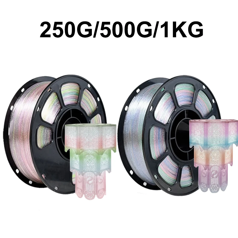 Filamento PLA Glitter Forest per Stampante 3D 1.75mm +/- 0.02 mm, Materiale PLA Glitter Arcobaleno per Stampante 3D 250g 500g 1Kg Confezione Sottovuoto