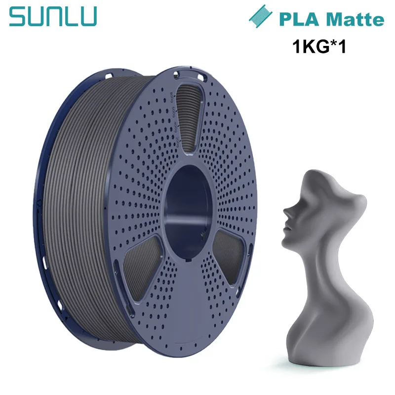 SUNLU 1KG PLA Matte Filamento per stampante 3D Bobina da 1,75 mm 1000 g (2,2 libbre) Filamento prelavato senza nodi Adatto alla maggior parte delle stampanti FDM
