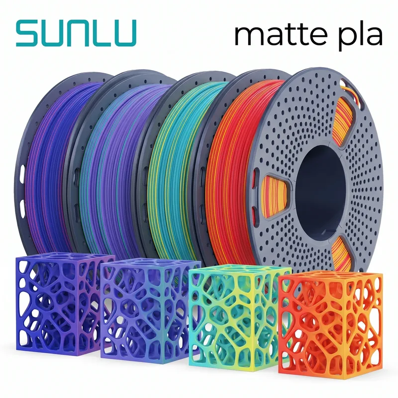 Filamento SUNLU in confezione da 4/8 bobine, colori misti, 250g x 4, filamento effetto seta PLA/PLA opaco/PETG per stampanti 3D