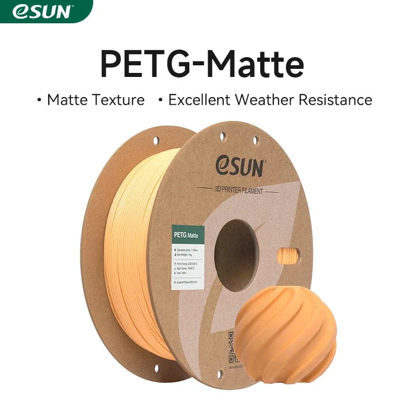 Filamento PETG Opaco ESUN 1KG 1.75MM per Bambu Lab, PETG-Matte Migliorato ad Alta Resistenza per Stampanti 3D