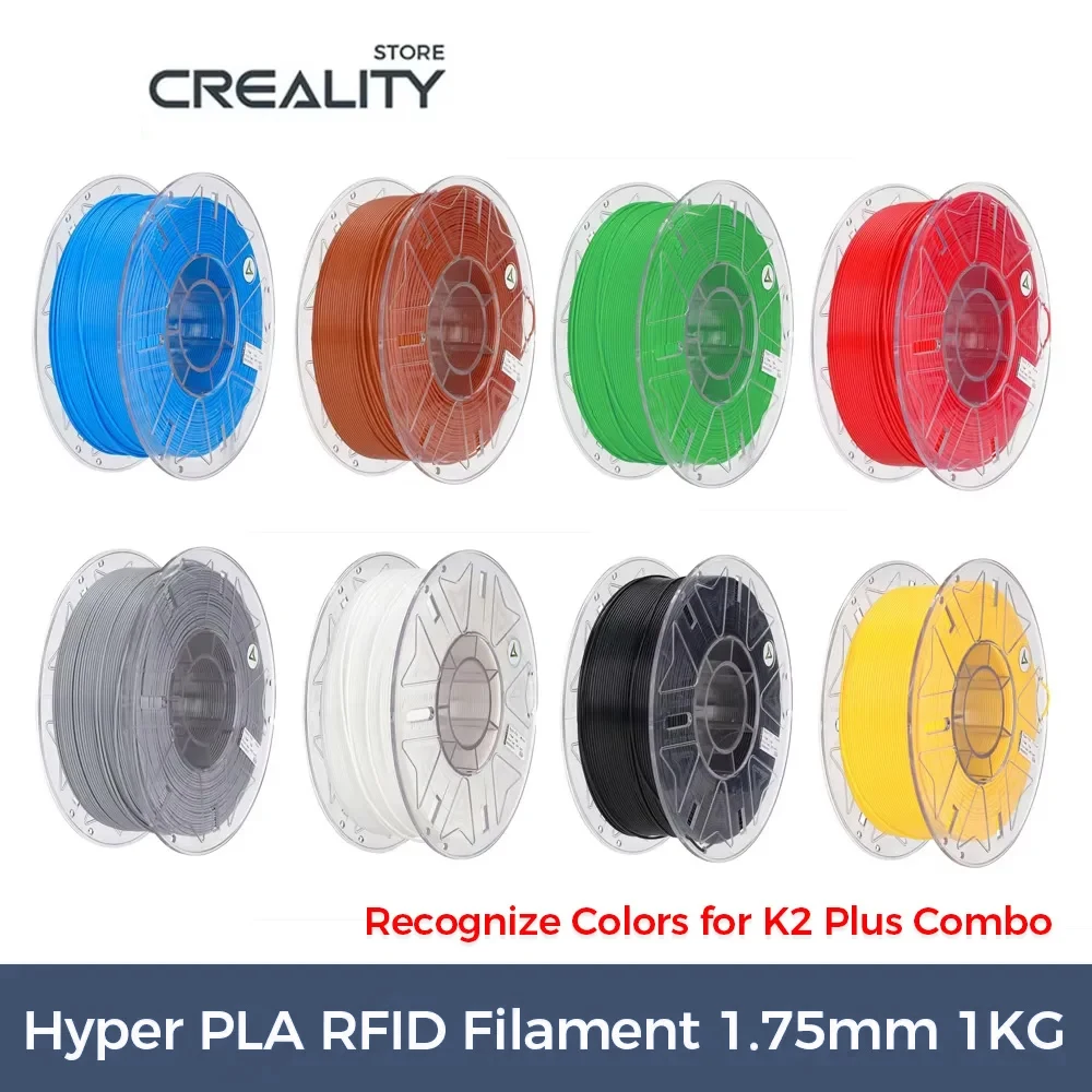 Filamento Creality Hyper PLA RFID 1,75 mm PLA bianco 1 kg, 30-600 mm/sec Chip integrato per filamento stampante 3D PLA ad alta velocità