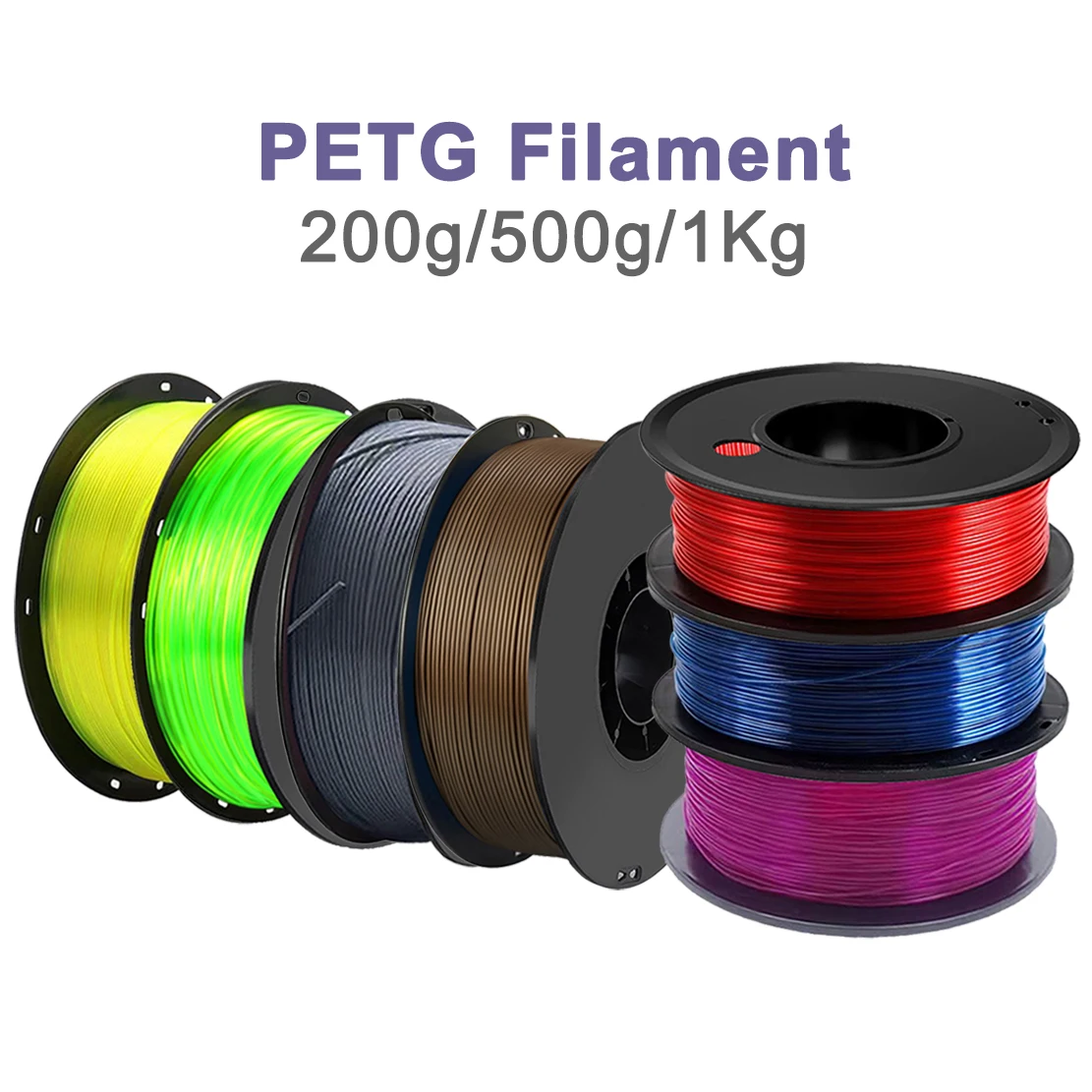 200g/500g/1Kg PETG Stampante 3D Filamento Trasparente Blu Rosso Materiale Della Stampante 3D PETG Viola nero ROSA Trasparente verde 1.75mm