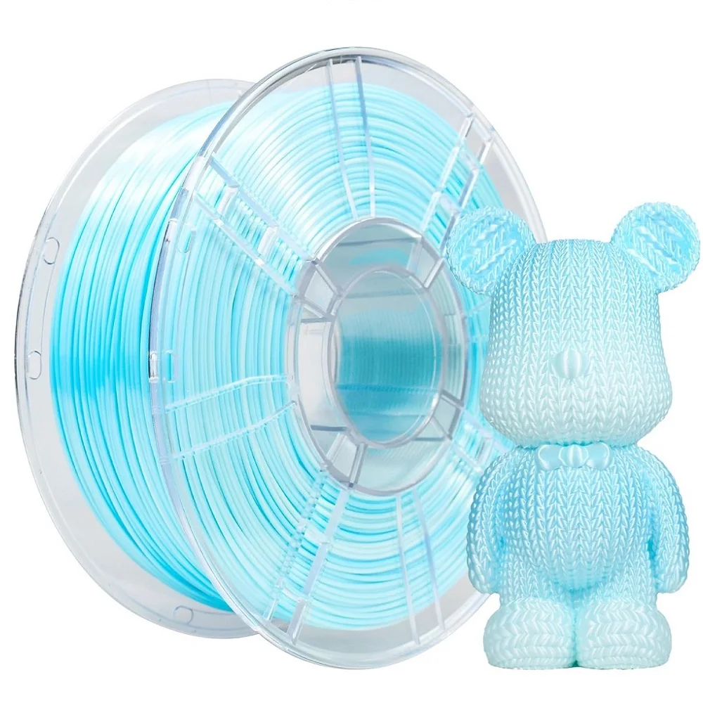 Filamento di Seta PLA a Cambio Colore 1.75mm 1kg/500g/250g Materiale per Stampante 3D Filamento Multicolore PLA Sfumato Blu Bianco Alta Velocità