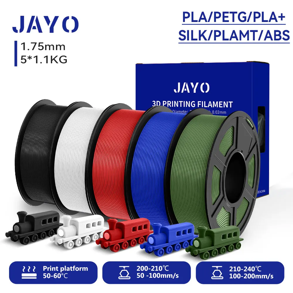 JAYO 3D PLA / SETA / PLA META / PETG / PLAMatte / ABS / PLA/ PLA PLUS ad alta velocità Filamento 3D Filamento stampante 1,75 mm 1,1 kg/rotolo