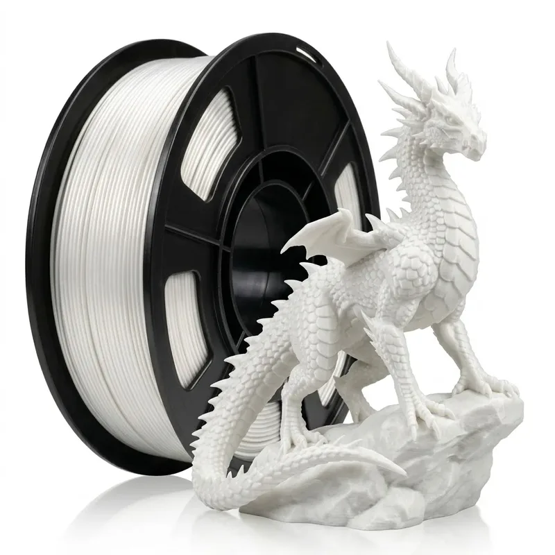 Filamento PLA bianco seta 1,75 mm su bobina per stampante 3D, sicuro, confezione sottovuoto, 250 g