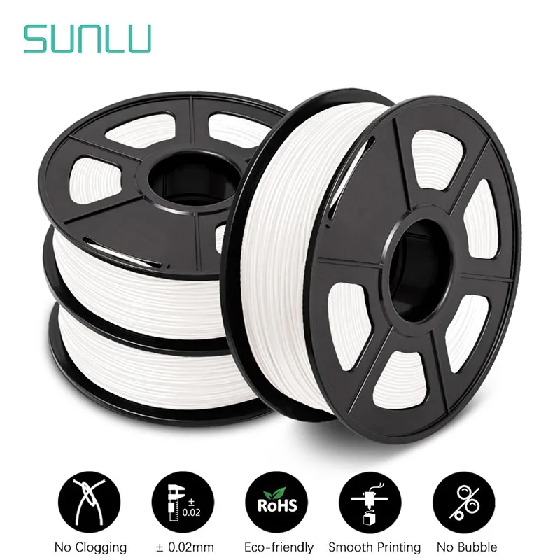 SUNLU 3 rotoli di filamento PLA PETG stampa 3D 1,75 mm inodore ecologico buona tenacità PLAplus SETA 1 kg per rotolo