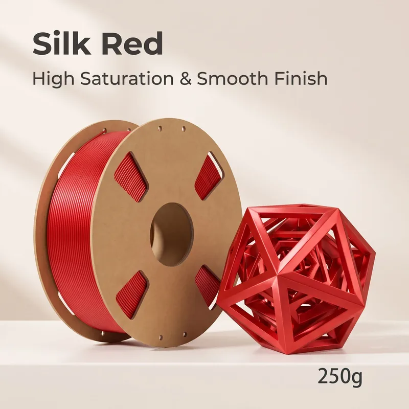 Filamento per stampante 3D Silk PLA 1,75 mm 250 g, bobina singola, colori multipli opzionali, texture setosa e lucida, materiali di consumo per stampa 3D FDM