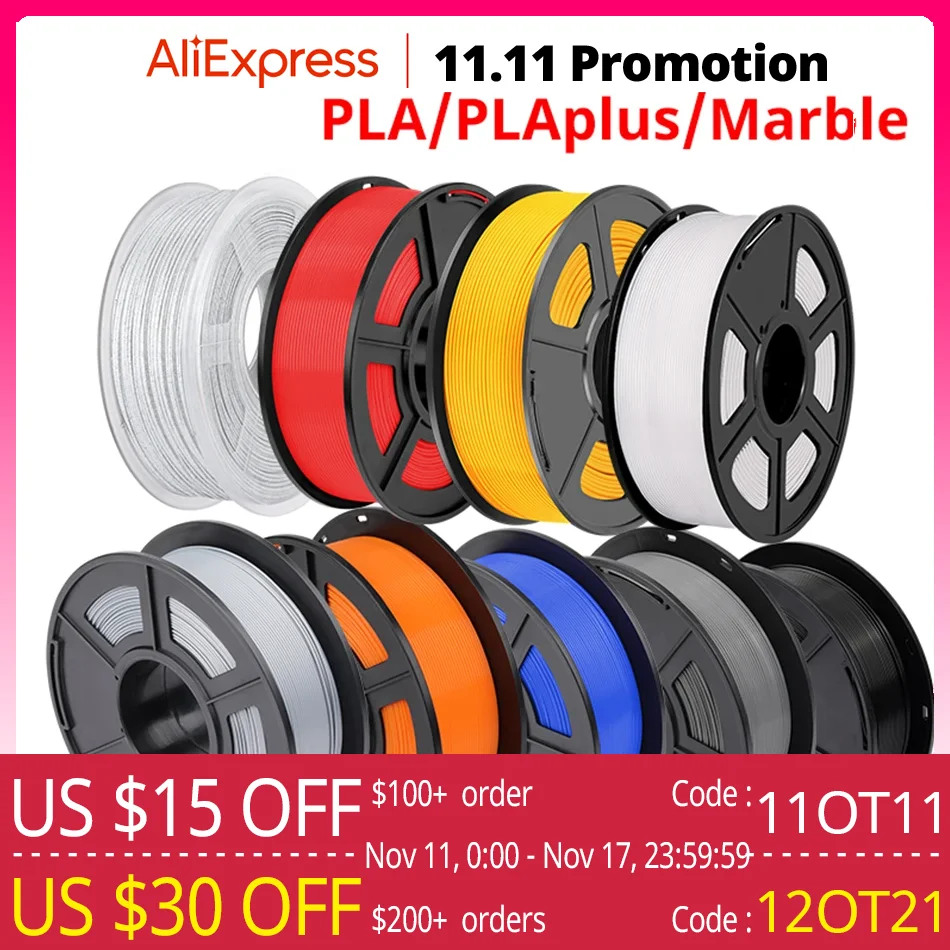 Filamento SUNLU PLA 3D 1KG 1,75MM +/- 0,02MM Nessuna bolla organizzata ordinamente non tossica Inodore Imballaggio sottovuoto PLAPLUS Marmo