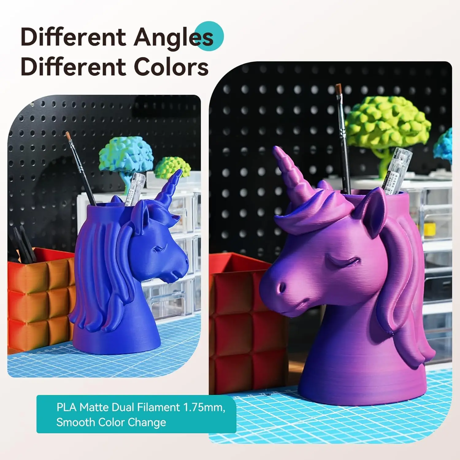 Filamento PLA SUNLU Bicolore Opaco 1KG, per Stampante 3D, Alta Precisione 1.75mm, Senza Grovigli, per MK8, Creality Ender3