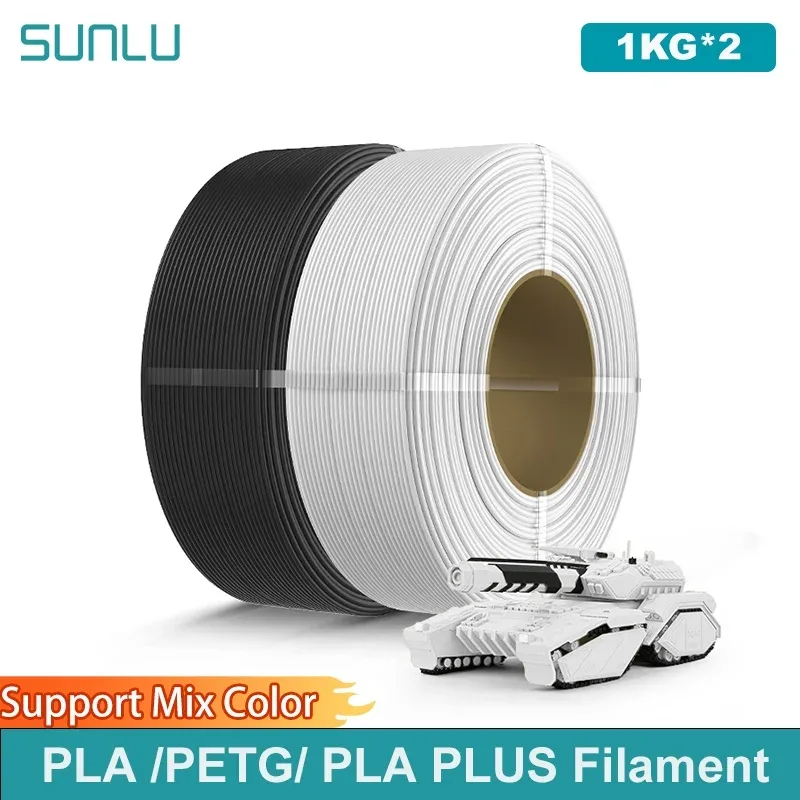 Filamento SUNLU 2KG PLA/PETG/PLA PLUS 1.75mm 1KG Senza Vassoio per Stampante 3D e Penna 3D & Ricarica Filamento